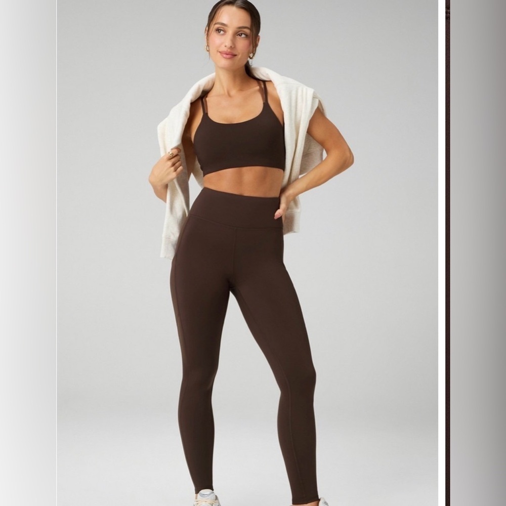 NWOT Fabletics Chocolate Brown Cold Weather Leggings